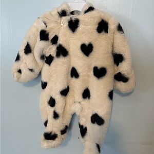 Cozy Heart Patterned Kids One Piece